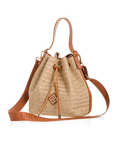 τσάντα-πουγκί-eudora-straw-natural 90400ST04